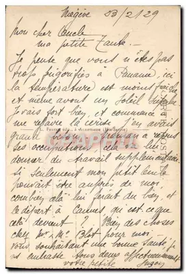 O Mont-Blanc visto de Megève (Haute-Savoie) — editor L. Fauran, n° 17 — Verso