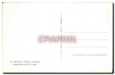 Royat — L'Église fortifiée — C.A.P. - Paris, n°40 — Verso