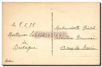 A Ponta das Rochas Brancas — Tréboul — editor A.R.C. n° 174 — Verso