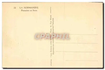 Pommiers w kwiecie — Normandia — Wydawnictwo Art Vivien, Paryż — Rewers