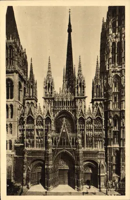 Rouen — Façade principale de la cathédrale — Les Éditions d'Art IVON, Paris