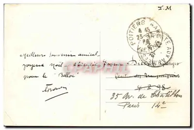 Poitiers (Vienne) — A Catedral de São Firme (séculos XII, XIII e XIV) e o antigo Bispo — J. Robuchon, fot. Poitiers - 37 bis — Verso