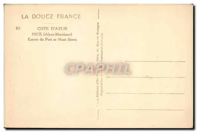 Wejście do portu i Wyspa Boron — Costa d'Azur — Éditions d'Art Yvon, Paryż — Rewers