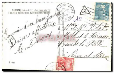 Dijon (Côte d'Or) - Wieża dawnego pałacu książąt Burgundii — Wydawnictwa Francuskie Ziemi — Rewers