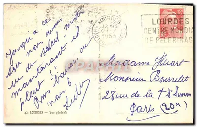 Lourdes — Ogólny widok — Wyd. P. Daucet — Rewers