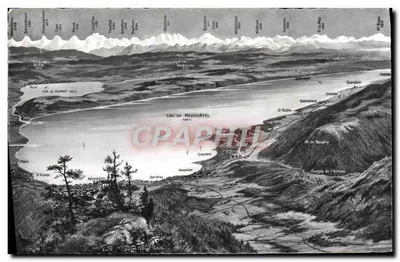 Lago de Neuchâtel — vista aérea — editor desconhecido, n° de série 1783