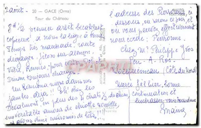 Gace (Orne) — Torre do Castelo — Artaud et Fils, Nantes — Verso