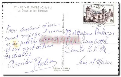 Le Val-André (C.-du-N.) — A Digue e os Barcos — Éditions Gaby — Verso