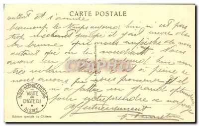 Haut-Königsbourg — Widok z Wielkiego Bastionu — Wydanie specjalne zamku — Rewers