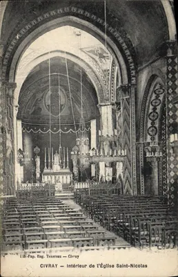 Civray — Interior da Igreja de São Nicolau — Lib.-Pap. Eug. Texereau
