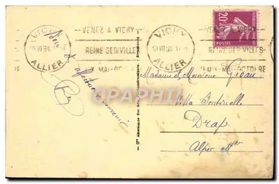 Vichy - O Casino e os Jardins — Au Khédive - Quatro Chemins — editor desconhecido, n° 162 — Verso