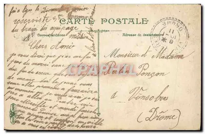 Bazylika Notre-Dame de Fourvière — Lyon — wydane przez Spółkę Kart Pocztowych z Lyonu — Rewers