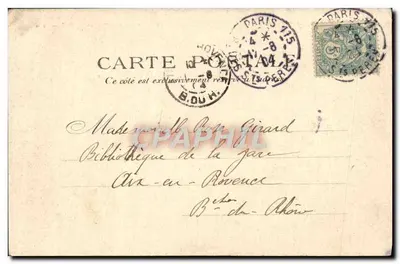 Paris — As Buttes-Chaumont — O belvedere e o ponte de tijolos — P.P.C. Paris — Verso