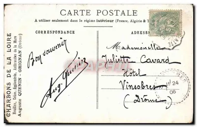 Bilhete postal antigo Fantasia Mulher Anjo — Verso