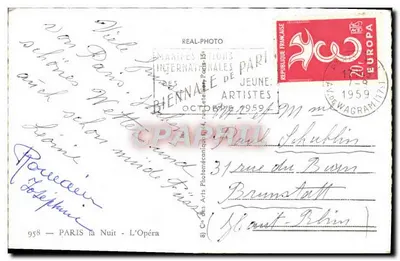 Paryż w nocy — Oper — Cap — n° 958 — Rewers