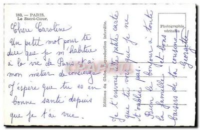 Das Heilige Herz — Paris — Éditions du Globe, Nr. 183 — Rückseite
