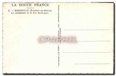 Marseille — De kathedraal en het fort Saint-Jean — Éditions d'Art Yvon — Achterkant