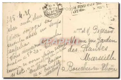 Monte-Carlo — O Casino e Jardins — Editor Glietta, n° 799 — Verso