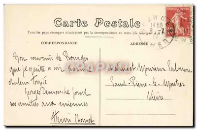 Bourges — Katedra — Portał Centralny — Wydawca E.M. n°114 — Rewers