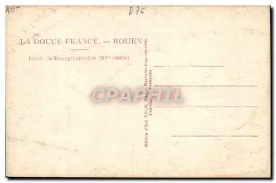 Hotel du Bourgtheroulde — Rouen — Wydawnictwo Art YVON — Rewers
