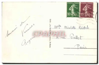 St-Malo - Tomba di Chateaubriand (1848) — editore 'Au Kiosque', n°74 — Verso