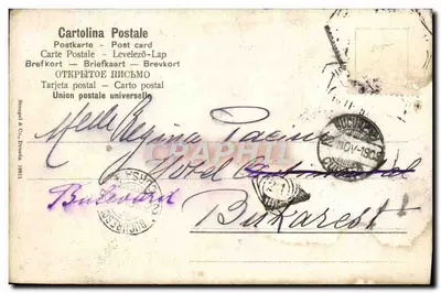 Dwaj młodzi mężczyźni na tle krajobrazu — Stangeli & Co. Droeada, nr 18611 — Rewers