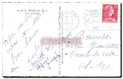 A Cegonha — Vista geral de Souillac (Lot) — Ed. « A Cegonha », 13, place Jordan, Limpagos (Tarn-et-Garonne) — Verso