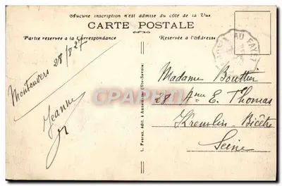 Chamonix-Mont-Blanc (Alta Savoia) — Aiguilla del Dru (3755 m.) e Hotel du Montenvers — editore L. Feuraz, n° 1570 — Verso