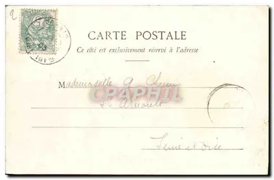 Pornic - A Ense aux Lapins — vista da costa rochosa com um castelo no fundo — editor G. I. D. de Nantes, n°1 da coleção — Verso