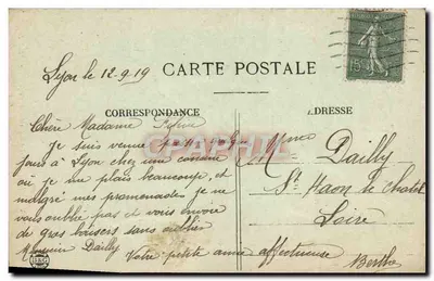 LYON — Hotel di Città — La Corte interna — E.R. n°249 — Verso