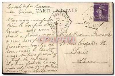 La Creuse Pittoresque — Wodospad Jarreaux, 14 m, St-Martin-Château — MFA 1189 — Rewers