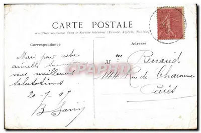 Bilhete postal antigo Naours Os Subterrâneos Entrada principal do interior a oeste do museu — Verso