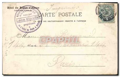Ao pé do Ballon d'Alsace — O Salto da Truta — J. R. Schmidt e filhos, imp.-edit., Belfort — Verso