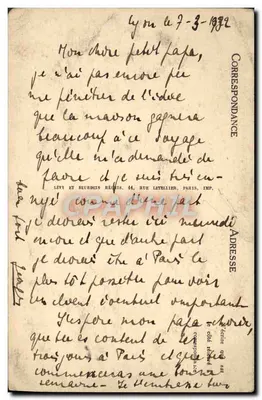 Lyon - O Coteau de Fourvière e o Ponte Wilson (Chalumeau, Engenheiro) - LL. — Verso
