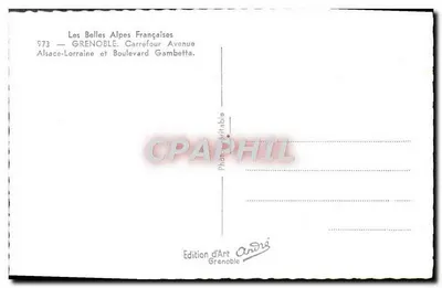 Grenoble — Cruzeiro da Avenida Alsace-Lorraine e do Boulevard Gambetta — Édition d'Art Grenoble — Verso