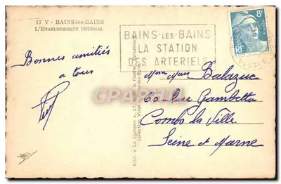 Bains-les-Bains — Ujęcie termalne — Wydawca Virot — Rewers