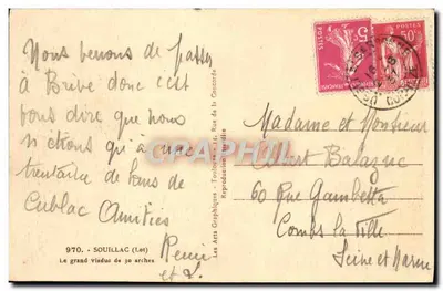 Duży most nad 30 łukami w Souillac (Lot) — Les Arts Graphiques - Toulouse — nr 970 — Rewers