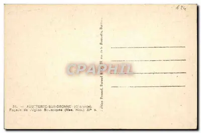 Auzterre-sur-Dronne — Façada kościoła św. Jakuba — wydawnictwo Renaud, Bordeaux — Rewers