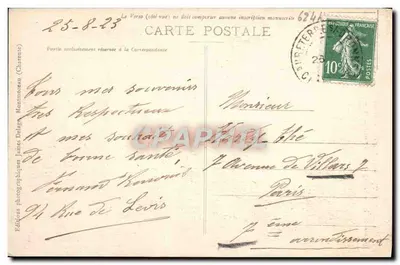 Aubeterre-sur-Dronne (Charente) — Facha de la Iglesia de San Jacobo (siglo XI), Monumento Histórico — Ediciones fotográficas Delage — Reverso