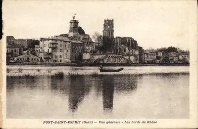 PONT-SAINT-ESPRIT (Gard) — Vista geral — As margens do Rio Ródano
