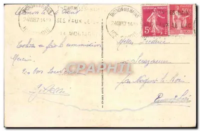 Thonon-les-Bains — El Grand-Hôtel visto desde el Lago Léman — L.L.A. — Reverso