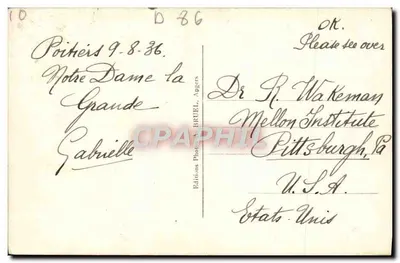 Poitiers — Église Notre-Dame-la-Grande — A.B. Éditeur — Verso