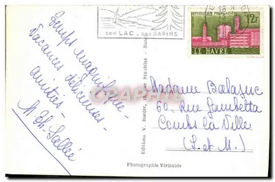Gérardmer — Kąt jeziora — V. Roeder — Rewers