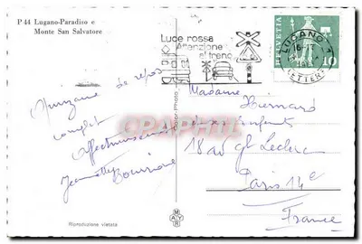 Lugano-Paradiso i Monte San Salvatore — P 44 — éditeur MAYR — Rewers