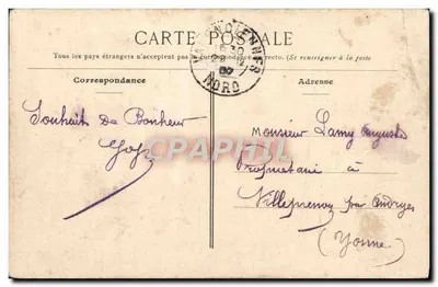 Bilhete postal antigo Beriaimont Le Deversoir De La Sambra — Verso