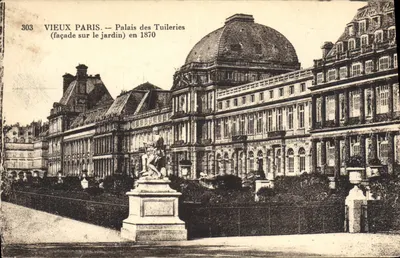 Palácio das Tuileries — fachada para o jardim em 1870 — VIEUX PARIS n°303