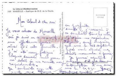 Basílica Nossa Senhora da Guarda — Marselha — editada por Ryner — Verso
