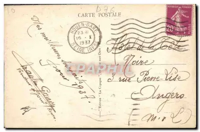 Rouen - Cathédrale - Ensemble — Édition 'La Cigogne' n°139 — Verso