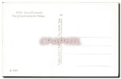 Agen (Lot-et-Garonne) — Vista Generale Presa dal Coteau — Edizioni d'Arte, Parigi — Verso
