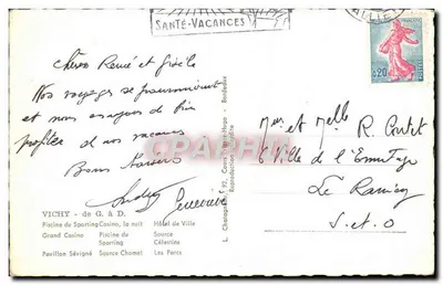Vichy — Lembrança de Vichy — Editor não identificado, número de série não visível — Verso